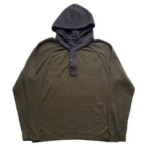 Mens Express Hooded Pullover Sweater Long Sleeve Hoodie Green Gray Size XXL